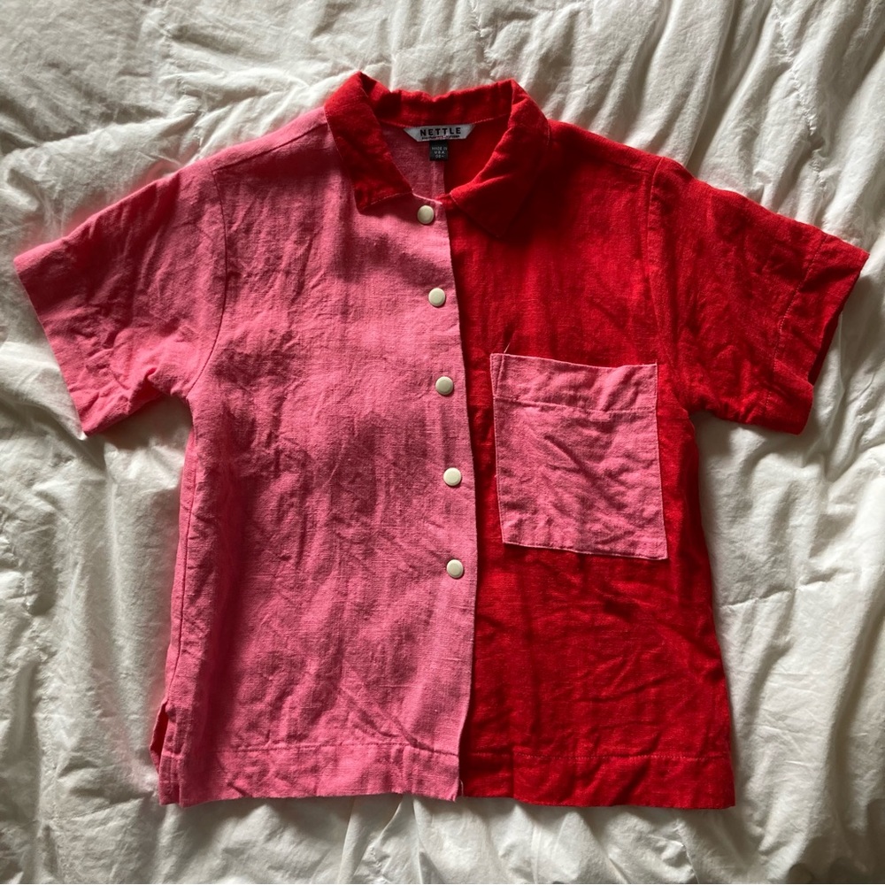 Nettle Studios Linen Color Block top